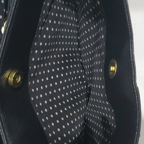 Lulu by Lulu Guiness Black Pebble Vinyl Bow Handbag - Picture 8 of 8